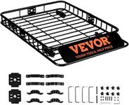 VEVOR Roof Rack Cargo Basket, 46“x36 x4.5” /117x91x11 cm Rooftop Cargo Carrier, Heavy-Duty 200 LBS/90 KG Capacity Universal Roof Rack Basket, Luggage Holder for SUV, Truck, Vehicle