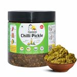 Farm Didi Spicy Green Chilli Pickle In Fresh Homemade Pickles 325G | Tasty Hari Mirch Ka Achar With Mustard Oil | Sun-Dried Mirchi Achaar | Ghar Ka Bana Mirchi Achar With No Artificial Preservatives