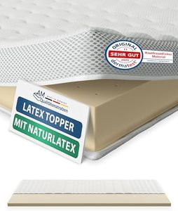 AM Qualitätsmatratzen Premium Latex Topper 150x200cm RG65 - Made in Germany - Atmungsaktiver Naturlatex Topper 150x200-6cm - Matratzenauflage 150x200 mit Lyocell Bezug und Anti-Rutsch Funktion