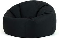 Bean Bag Bazaar Kingston Outdoor Bean Bag, Black, Garden Chair, Water Resistant Fabric, Large Gaming Beanbag with Filling Included, Comfy Chair, Garden Seat, Outdoor Seating