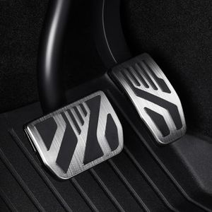 YONZEE 2PCS Accelerator & Brake Pedal Covers for Tesla - Self-Lock Car Foot Pedal Pads, Stainless Steel, Fits All Model Y/3 2016-2026, Model Y Juniper and Model 3 Highland Interior Accessories