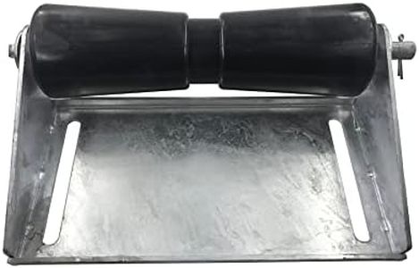 Wonwopn 12 inch Boat Trailer Keel Roller with Bracket Assembly Kit Boat Trailer Roller Galvanized Steel Black Rubber