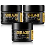 Shilajit Resin, Original Himalayan Shilajit - Gold Grade 100% Pure, Rich in Fulvic & Humic Acid, Minerals, Immune System & Vitality Booster, Vegan (Pack of 3)