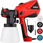 NoCry HVLP Electric Paint Sprayer Gun - 1200ml/min Paint Gun or Stain Sprayer with Adjustable Airflow and 600W Motor - HVLP Paint Sprayers for Home Interior or Exterior - 3 Spray Patterns, 4 Nozzles