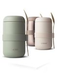 MAMEIDO Food Flask 500ml, Food Thermos to go Stainless Steel, Soup Flask leak-proof ideal for porridge, yoghurt, soups and ice cream, suitable for adults & kids (Desert Sage, 0.5l)