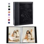 Artmag Small Photo Album 4x6 Photos, 2 Packs Leather Cover Mini Photo Book, Each Album with 26-Clear Page Holds 52 Pictures, Artwork or Postcards Storage (Black)