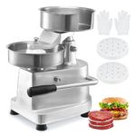 VEVOR Commercial Burger Patty Maker, 150mm/6inch Hamburger Beef Patty Maker, Heavy Duty Food-Grade Stainless Steel Bowl Burger Press Machine, Kitchen Meat Forming Processor with 1000 Pcs Patty Papers