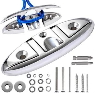 5" / 6" / 8" 316 Stainless Steel Boat Folding Cleats,Flip up Dock Cleat for Deck and Boat, 3 Hole Marine Splints with Fasteners, for Dock Line Mooring Accessories, Kayaks, Yachts & Docks (1, 6‘’)