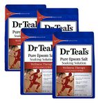 Dr Teal's Epsom Salt Soaking Solution, Wellness Therapy with Rosemary and Mint - 4 Count, 3 lbs Bag - 12 lbs Total