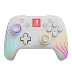 PDP Afterglow Wave Wireless Pro Controller for Nintendo Switch/OLED Model with Customizable LED Lighting (White)