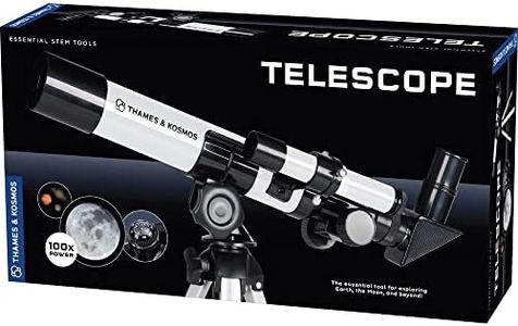 The Thames & Kosmos Telescope Essential STEM Tool | Childrens Refractor Telescope with 100x Magnification & Built-in Compass | Classic Scientific Device for Astronomical & Terrestrial Observations