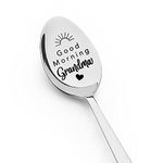 Birthday Mother's Day Gifts for Grandmother Grandma Gifts from Grandson Granddaughter Good Morning Grandma Spoon for Nana Nanny Coffee Tea Spoons Engraved