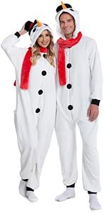 Snowman Onesie Adult, Christmas Onesie Pajamas Women Men, Family Snowman Costume Teen Large