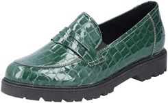 Rieker Women's 45560 Loafer, Green, 4 UK