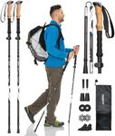 SOLODOTO 7075 Hiking Poles Collapsible Lightweight, Aircraft-Grade Aluminum Trekking Poles for Hiking, Adjustable Hiking Sticks with Cork Grip, Folding Walking Sticks for Women Men Seniors, 2PC, Black