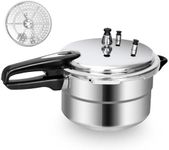 Fulgutonit 5.3 Quart Pressure Cooker, 10 Psi Induction Compatible Pressure Canner w/Multiple Pressure Control & Protection, Canning Rack Included