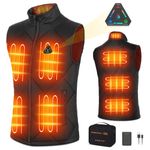 Foiueyga Heated Gilet for Men Winter Outdoor - Electric DC 7.4V Heating Vest Lightweight Heated Gilet with 10000mAh Power Pack