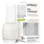 Probelle Illuminating Nail Concealer, Sheer Long Lasting Brightening Nail Polish for yellowing discolored nails, perfect finish for damaged nails with imperfections, Vegan, Gluten Free, Moonlight Glow