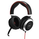 Jabra Evolve 80 UC Wired Stereo Over-Ear Headset – Unified Communications Optimised Headphones With Active Noise Cancellation – USB and 3.5 mm Jack Connections – Black