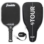 Franklin Sports Pro Pickleball Paddle Set - FS Tour Series Carbon Fiber Pickleball Paddle, Paddle Cover + Paddle Eraser - Official USA Pickleball (USAPA) Approved Paddle Set - Tempo 14mm Core - Grey