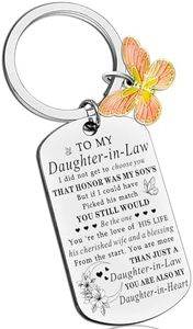 Crizaor Daughter in Law Gift from Mother in Law, Women Birthday Gifts, Mothers Day Gifts for Daughter in Law, Daughter-in-Law Gifts from Mom-in-law, Sentimental Wedding Day Adults Keychain, Silver