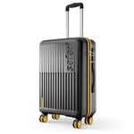 Safari Astra Neo 8 Wheels 66cm Medium Size Check-in Trolley Bag, Hard Case Polycarbonate, 360 Degree Wheeling Luggage for Men & Women, Travel Bag, Suitcase for Travel, Trolley Bags for Travel, Black