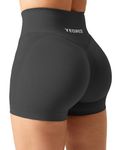 YEOREO Scrunch Workout Shorts Women Butt Lifting 3.5" Seamless V Waist Amplify Shorts Sport Gym Shorts Smoke Grey Small