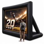 KHOMO GEAR 20 ft Outdoor Projector Screen - Supports Front and Rear Projection - Includes Inflation Fan, Tie-Downs and Storage Bag - Inflatable Projector Screen