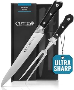 Cutluxe Turkey Carving Knife Set – Carving Fork & Carving Knife for Meat, BBQ, Brisket – Razor Sharp Premium German Steel – Full Tang, Ergonomic Handle – Artisan Series