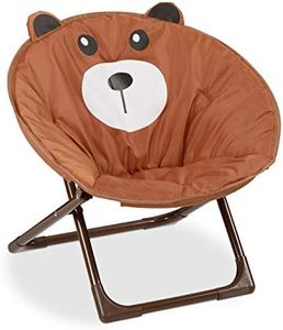 Relaxdays, ours Chaise Lune Enfants, filles et garçonnets, intérieur et extérieur, fauteuil pliable, polyester, fer, 1 élément