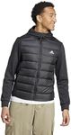 adidas Men's Essentials Hybrid Down Hooded Jacket, Black, Medium