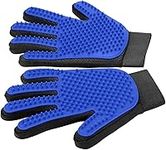 Pet Grooming Glove,Cat Grooming Glove,Dog Grooming Glove,Grooming Mitt For Dogs,Cats,Deshedding Brush Glove,Pet Hair Remover,Pet Brush Gloves for Rabbit,Horses,Dogs,Cats with Long/Short Fur (Blue)