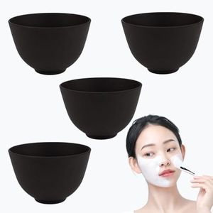 Rowcay 4 Piece Diy Silicone Mask Mixing Bowl, 3.93 Inch, Microwaveable Home Mask Bowl for Facial Masks, Mud Masks and Other Skin Care Products