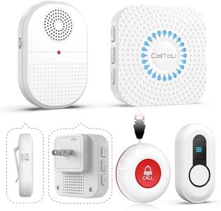 CallToU Wireless Caregiver Pager, Waterproof SOS Call Button for Elderly at Home, Life Saver Alert System for Stroke/Parkinson/Patient, 500ft Range Vibrating Receiver for Hard of Hearing (2+2 Pack)