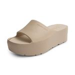 Lemon Jelly Women's Platform Sandals - Cute Water-Friendly Comfort Wedges for the Beach or Casual Wear - Super Lightweight Slip-On Flip Flops for Ladies - Versatile, Chunky Summer Slides - Desert