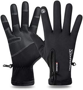 POATOW Winter Gloves Waterproof Windproof Mens Women - Warm Gloves Cold Weather, Touch Screen Fingers, Driving Biking Running (XXL)