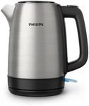 Philips Domestic Appliances Electric Kettle - 1.7L Capacity with Spring Lid and Indicator Light, Stainless Steel, Pirouette Base (HD9350/92), Silver