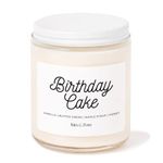 Kim and Pom Birthday Cake Scented Candle, 8oz, 100% Soy Wax, Fall Candle, Birthday Gift for Him