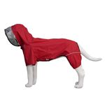 Four-Legged Full Coverage Waterproof Dog Raincoat with Reflective Features Pet Raincoats for Large Medium Small Dogs Red 3XL