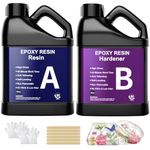 FANKOO Epoxy Resin Kit- 32oz/948ml Crystal Clear Resins and Hardener Kit, Bubble Free Casting Coating for River Table Tops, Art Casting Resin, Jewelry Making, DIY, Molds, Easy Mix 1:1 Ratio (32oz)