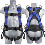 TRSMIMA Safety Harness Fall Protection - Upgrade 4 Quick Release Buckle Construction Full Body Harness with 6 Point Adjustment Dorsal D-ring