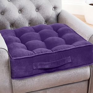 Casabella Booster Cushion-Armchair Booster Cushion Large Booster Seat Dining Chair 50x50+10cm Thick Floor Cushion, Pregnancy & Post-Operative Adults Chair Bolster Cushion Seat, Car Seat Sofa-Purple