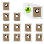JUYLTOOL 12 Pack Dust Bags for Eufy Clean L60 SES / L60 Hybrid SES / L50 SES Robot Vacuum Cleaner Self Empty Station, Robotic Vacuums Bag,Large Capacity Replacement Dust Bag