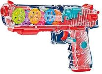 ANANYA Transparent Glow Gun with 3D Light & Sound Effects Concept Gun with Moving Gears for Boys Girls Kids (Multicolor) Birthday Gift Pack of 1.Multicolor.