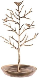 Inviktus Silver Birds Tree Jewelry Stand Display Earring Necklace Holder Organizer Rack Tower