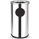 MOFNA Stainless Steel Ash can Dustbin Trash can Garbage and Paper Bin Round Shape Silver Color Slim and Fingerprint-Proof Finish use for Home,Office,Kitchen (Ashcan 8X28, 25 Liter)