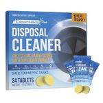 Garbage Disposal Cleaning Deodorizer Tablets - (24 Pack), Super Fresh Lemon Foam Deep Cleaning Action Sink, Garburator, Disposer Freshener, Natural Kitchen Drain Care - 1 Year Supply