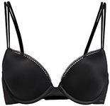 Calvin Klein Women's Liquid Touch Push Up Plunge Bra, Black, 32C
