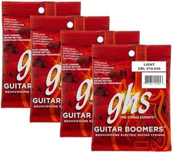 GHS Boomers Electric Guitar Strings – Nickel-Plated Steel – Bright, Balanced, Long-Lasting Tone – Smooth Feel & Stable Tuning – USA Made – Light Gauge 10-46 (GBL SET) - 4 Pack