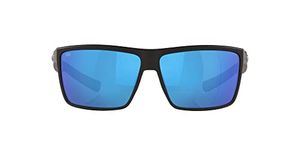 Costa Del Mar Men's Rinconcito Sunglasses, Matte Black/Blue Mirrored Polarized-580g, 60 mm